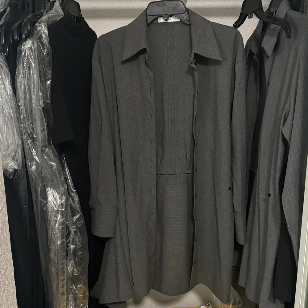 MANGO Pinstripe Wrap Shirtdress - Picture 5 of 14